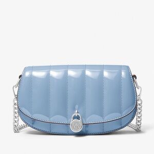 Michael Kors Light Blue Patent Small Convertible Crossbody Bag Retails:$398
